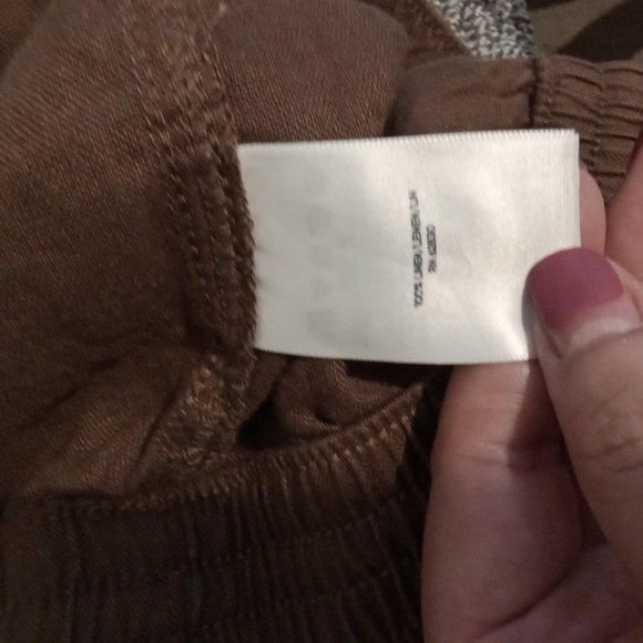 Lands' End Womens High Rise Pull On Crop Pants Chocolate Brown Linen Size22w - Picture 6 of 10